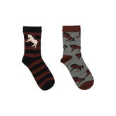 2 paires de chaussettes en coton biologique avec motif dinosaure - durables, confortables et respirantes